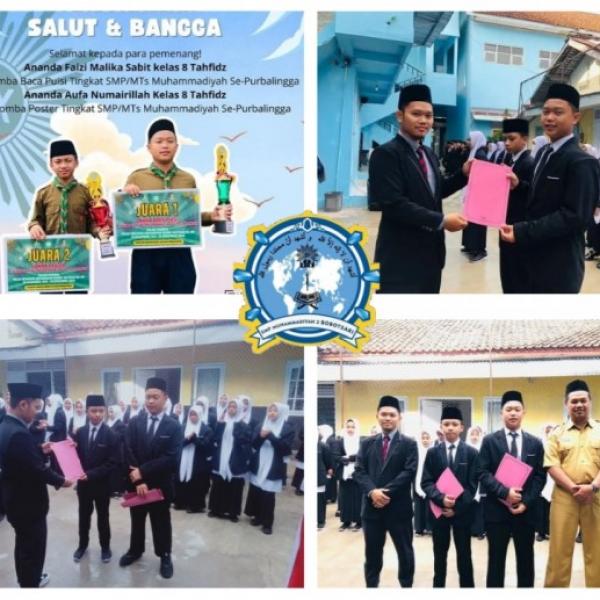 KEPALA SEKOLAH DAN 2 SANTRI SMP MUDABANGGA BERPRESTASI